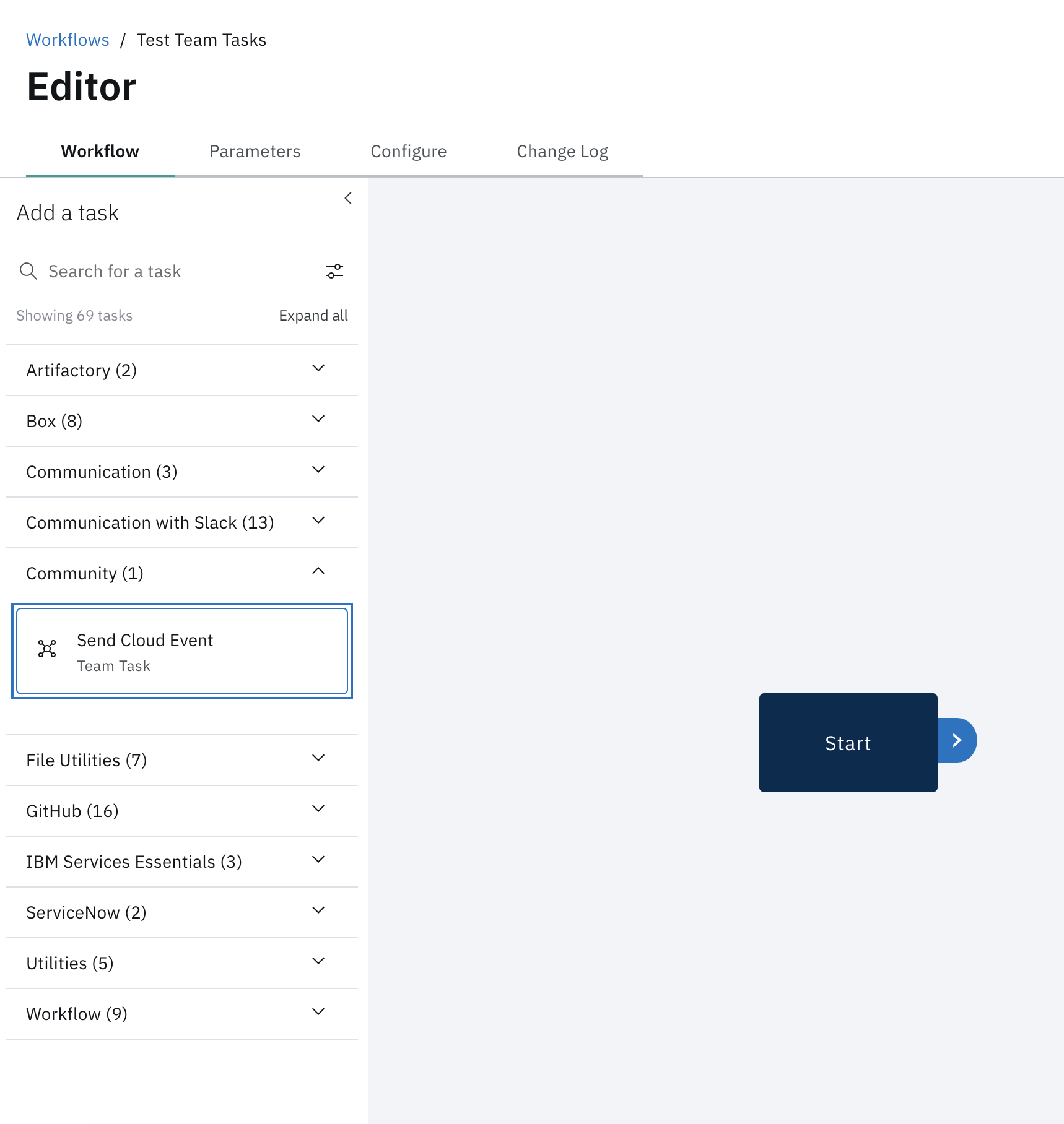 Team Tasks in Workflow Editor