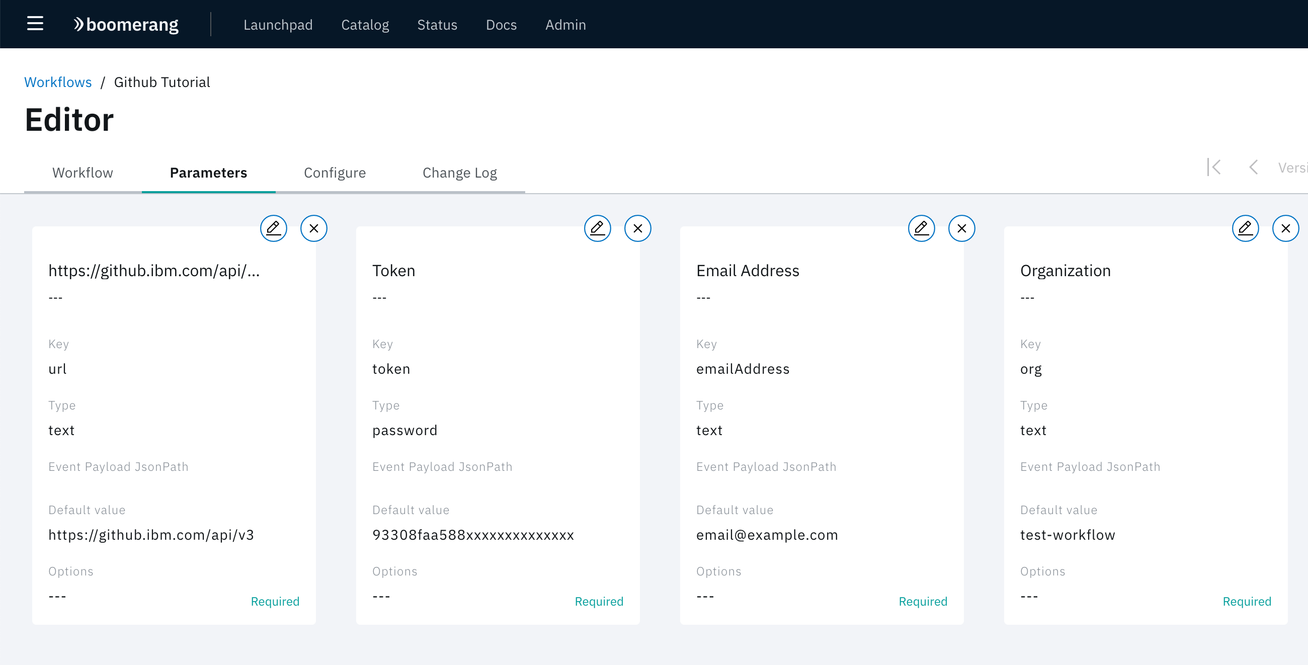 Workflow Parameters